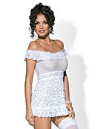 Chemise with off-the-shoulder lace straps